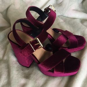 Mossimo Funky Velvet Platform Heels *NWOT*